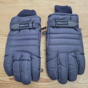 Thinsulate Pair Navy Blue Winter Ski Gloves Insulated Lining Non Slip Palms M/L